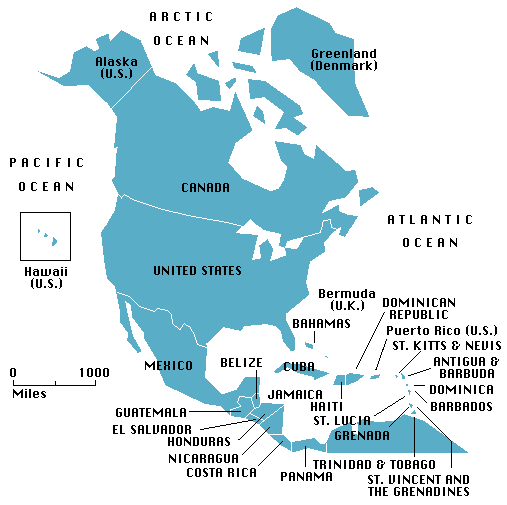-MAP OF NORTH AMERICA-